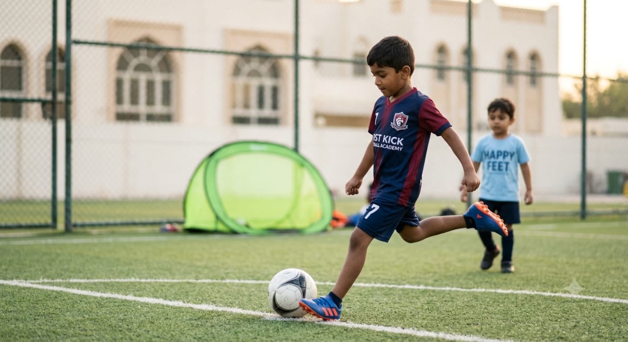 Group football session for young children